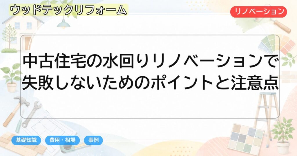 中古住宅の水回りリノベーションで失敗しないためのポイントと注意点